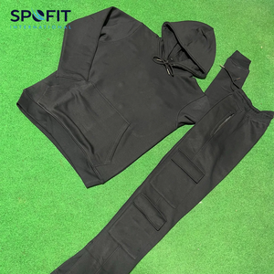 ชุดวอร์มสำหรับผู้ชายชุดวอร์มผ้าคอตตอนผ้าฟลีซ100% โลโก้ได้ตามต้องการชุดวอร์ม450 - Product Image 2