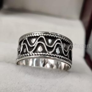 Men's <b>Ring</b> <b>Plain</b> Band Silver <b>Ring</b> <b>Plain</b> Heavy Signet Meditation <b>Ring</b> Christmas Handmade Customize Jewelry Solid 925 Silver <b>Ring</b> - Product Image 2