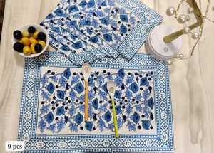 Jaipur traditionnel fabriqué à la main 100% coton napperons bloc imprimé Table à manger napperons ethnique indien coton salle à manger tapis - Product Image 4