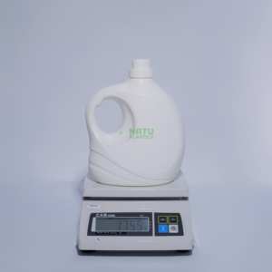 Bouteille en HDPE vide personnalisée de 3,2 L bleue, rose et blanche pour détergent liquide, emballage de bouteille de détergent en plastique avec couvercles - Product Image 1