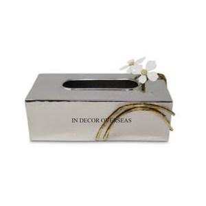 Porte-serviettes au look attrayant en métal argenté brillant poli de qualité supérieure avec un design de feuilles unique plaqué or au prix le plus bas - Product Image 2