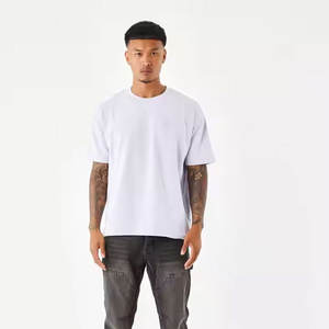 T-shirt pour homme coupe classique 100% coton de qualité supérieure, design à épaules tombantes, imprimé cool à carreaux, col rond, tissu jersey 300g - Product Image 6