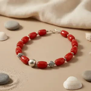 Collar de Cuentas de Ágata Roja para Mujer, Cadenas de Acero Inoxidable, Moderno, Clásico, Regalo Religioso Perfecto, Joyería de Plata de Ley, Jade, Perla - Product Image 3