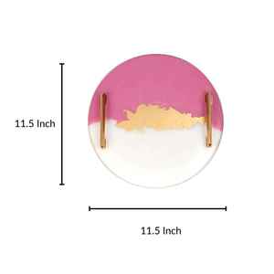 Vente chaude Gani Craft Impex Plateau de service en bois et résine plastique avec design arrondi et poignée en métal pour le service de décoration alimentaire - Product Image 6