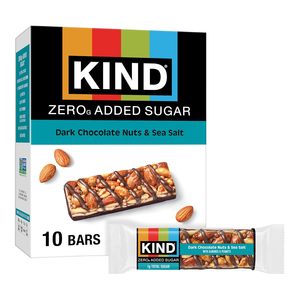 คินด์ ซีโร่ ดาร์กช็อกโกแลตผสมถั่วและเกลือทะเลแบบแท่ง (10 ชิ้น) - Product Image 4