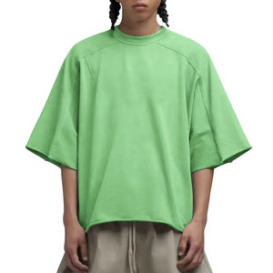 Ropa de calle personalizada de gran tamaño hombro caído peso pesado 100% algodón camiseta Fabricación de lujo Boxy recortada camiseta hombres - Product Image 5