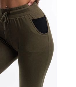 Pantalons de survêtement pour femmes, en coton et polyester, coupe ample, tricotés, taille haute, imperméables, écologiques, jambes larges - Product Image 5