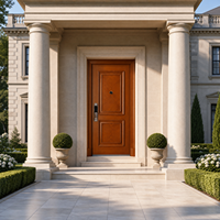 Porte en bois à panneau rectangulaire en chêne doré, porte simple pour entrée principale de la maison