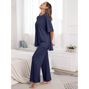 Conjunto de ropa deportiva informal de verano para mujer, transpirable, de secado rápido, para Fitness, Yoga, tenis, hombro caído, Color de golpe, dos piezas para mujer - Product Image 3