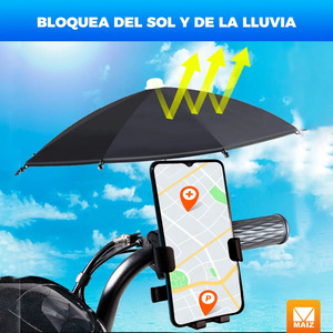 Support de téléphone portable, parapluie pour téléphone portable, vélo/moto - Couleurs assorties - Product Image 3