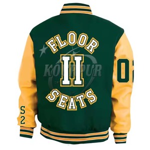 Haute qualité personnalisé équipe Letterman hiver Bomber veste hommes mode cuir veste coton remplissage bouton grande taille imprimer 2025 - Product Image 2