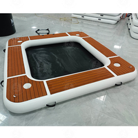 Dock flottant gonflable Plate-forme Piscine Dock Flotteurs Île Plate-forme de bain Hamac d'eau Tapis flottants Maille Rivière Yacht Utilisation PVC
