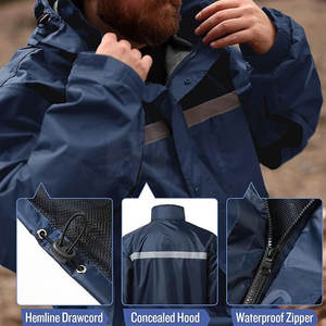 Marque privée de haute qualité Survêtements de pluie pour hommes Personnalisez votre propre conception Survêtements de pluie pour hommes à bas prix - Product Image 5