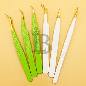 Nouveautés : Pinces à extensions de cils en acier inoxydable durable, design personnalisé, logo privé, courbées pour l'isolation - Product Image 4