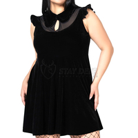 Robe de patineuse gothique pour femmes, robe mini noire punk, esthétique sombre, tenue de mode alternative, emo grunge, tenue de soirée
