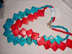 Custom made bone necklaces in flat round beige <b>coloured</b> <b>and</b> different other <b>shaped</b> beads for jewelry sellers <b>and</b> ladies. - Product Image 6