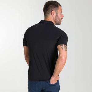 Logotipo bordado personalizado 100% algodón Logotipo bordado personalizado Hombres Golf Uniforme de negocios Color sólido Polo Camisa que absorbe la humedad - Product Image 3