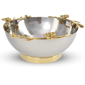 Bol à fruits décoratif en aluminium incurvé à la main écologique personnalisé pour servir des aliments maison hôtel vaisselle salade plats de serveur - Product Image 5