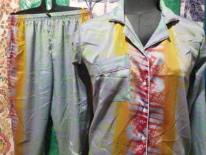 Ensemble de pyjamas de saris en soie vintage faits à la main costume de nuit en soie indienne douce pour les femmes vêtements de nuit de demoiselle d'honneur d'été élégants hiver - Product Image 5