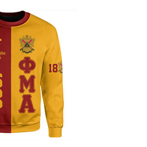 เสื้อสเวตเตอร์คอกลมของผู้ชายปักลายพี่น้องผ้าฟลีซผ้าฝ้ายโพลีเอสเตอร์ระบายอากาศขนาดพิเศษมหาวิทยาลัย - Product Image 2