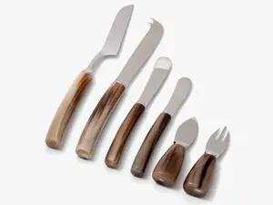 Cuchillo de caza de acero de Damasco hecho a mano, cuchillos desolladores de alto carbono con mango de hueso y Cuerno, cuchillo de Chef de uso Industrial para exteriores - Product Image 4