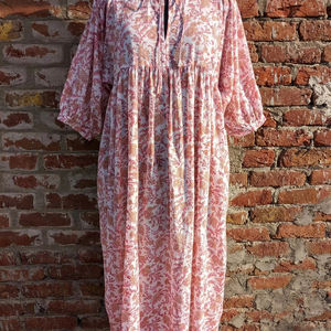 Vestido de verano con estampado de bloques a mano | Vestido de algodón | Estampado floral | Hecho a mano - Product Image 1