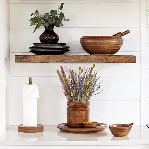 Plats et assiettes vintage en bois de manguier - Product Image 4