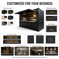 Kiosque mobile de vente au détail en conteneur à structure en acier préfabriqué avec auvent rabattable, garantie de 3 ans pour les cafés, la restauration de rue et les boutiques éphémères