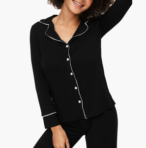 Set <span class=keywords><strong>Pigiama</strong></span> <span class=keywords><strong>Donna</strong></span> con Logo Personalizzato, Dettagli a Contrasto Classici, Abbigliamento Lounge Tinta Unita, Morbido Abbigliamento da Notte Femminile - Product Image 1