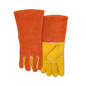 New Arrival Cowhide Leather Full-Finger Welding <b>Gloves</b> Comfortable Heavy-Duty Protective Hand Grips Anti-Slip Safety <b>Gloves</b> - Product Image 2