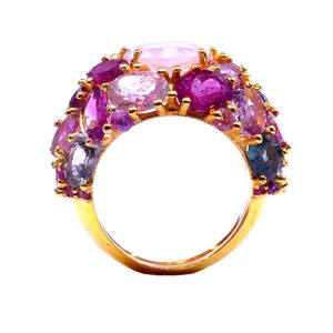 Customized Handmade Gold <b>Plated</b> 925 Sterling <b>Silver</b> Fashionable Semi Precious Gemstones Cocktail Ring - Product Image 4