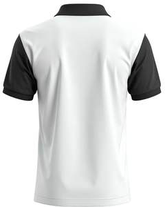 Polo de manga corta para hombre, con cuello en contraste blanco y negro, tejido de algodón transpirable, corte ajustado, estilo casual, con botones. - Product Image 2