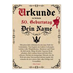 ใบรับรองวันเกิดแบบโบราณ วินเทจ ขนาด 30x40 ซม. สไตล์กระดาษหนังแกะ พร้อมชื่อและอายุตามต้องการ - ชุดของขวัญส่วนตัวที่สมบูรณ์แบบ - Product Image 6