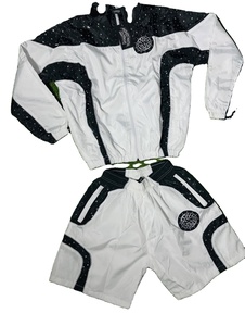 Custom Men's Patchwork Windbreaker Tracksuit Set Reflective Strips Zip Front Custom Logo Lightweight Satin Fabric Quick Dry - Product Image 2