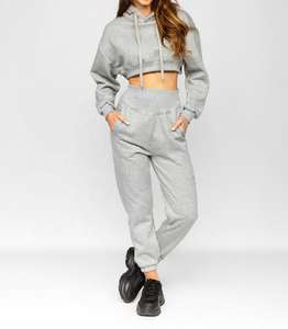 High Quality Unisex <b>Velour</b> <b>Tracksuit</b> Latest Casual Winter Fleece Hooded Crop Top Zipper Breathable Logo Printed Plus Seamless - Product Image 3