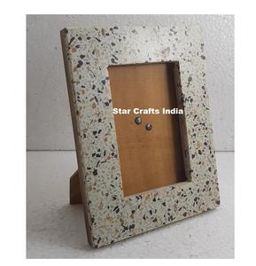 Vente chaude Os Terrazzo Résine Cadre Photo Personnalisé Maison Artisanat Photos Affichage Logo Personnalisé Décor pour Votre Maison - Product Image 2