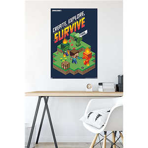 Affiche Minecraft 'Create Explore Survive' de style moderne pour décoration murale - Product Image 2