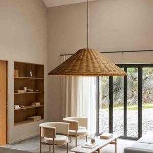 Vente en gros d'abat-jour en bambou rotin français côtier rustique artisanal couvercle de lampe fait main asie luminaire suspendu salon - Product Image 1