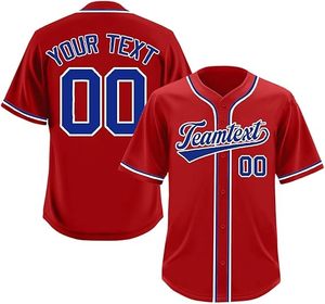 Maillot de baseball personnalisé OEM 100 % polyester, séchage rapide, respirant, design cousu, imprimé par transfert thermique, col montant, style ensemble - Product Image 4