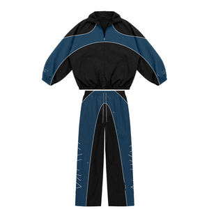 Chaqueta y Pantalones Deportivos de Nailon con Cremallera, Logotipo Bordado Personalizado, Traje Deportivo Impermeable - Product Image 1