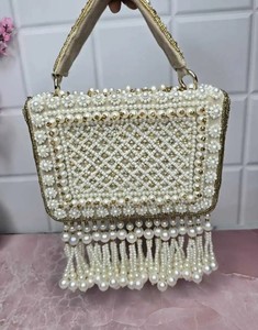 กระเป๋าคลัทช์แฟชั่นคลาสสิกทำมือกำมะหยี่ปักลายลูกอมประดับมุกตกแต่งกันน้ำดูสง่างามยามเย็น - Product Image 1