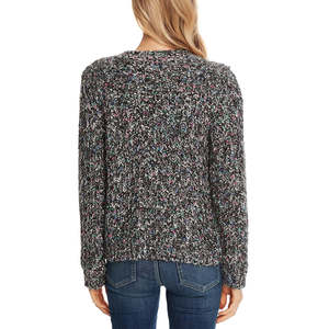 Maglione Casual da Donna Cece, Maniche Lunghe Sottili, Multicolore, Collo Tondo, Nero Grigio con Logo Frontale, Taglia Media - Product Image 2