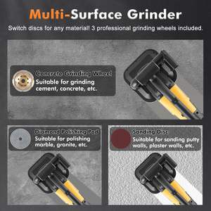 Ensemble de meuleuse à béton électrique 3800W, meuleuse de surface et dégauchisseuse de sol 4 pouces, 0-6000 tr/min, avec capot d'extraction des poussières pour la préparation des surfaces - Product Image 4
