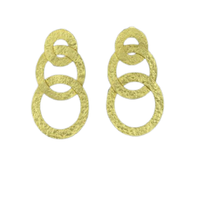 Boucles d'oreilles en laiton fabriquées à la main, exquises, pour un usage quotidien, pour femmes, et boucles d'oreilles longues multicolores martelées, tendance. - Product Image 6