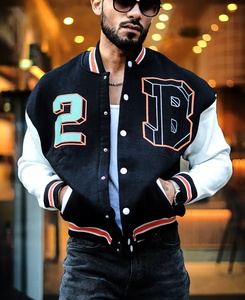 Venta caliente chaqueta de invierno para Hombre Nuevo diseño Letterman estilo Color sólido algodón buena costura bordado transpirable disponible - Product Image 6