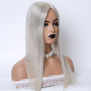 Topper Mono en Cheveux Humains Remy Européens <span class=keywords><strong>Blond</strong></span> <span class=keywords><strong>Cendré</strong></span> Argenté <span class=keywords><strong>Glacé</strong></span> 18 pouces Densité 150% (3x5 pouces 5x6.5 pouces) pour une Couverture Parfaite et un Entretien Réduit - Product Image 3