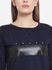 Sweat-shirt décontracté pour femme en coton mélangé à col rond avec logo imprimé personnalisé sur le devant - Product Image 4