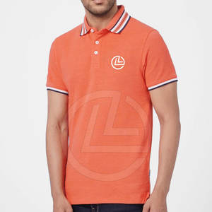 Algodón clásico para hombre para camiseta de polo con mangas cortas y tapeta de botón de cuello acanalado para ropa informal - Product Image 2