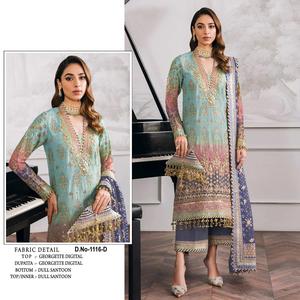 Vente en gros d'ensemble de costumes traditionnels ethniques Salwar Kameez pour femmes dernier design imprimé numériquement pour les fêtes de mariage pour adultes - Product Image 4