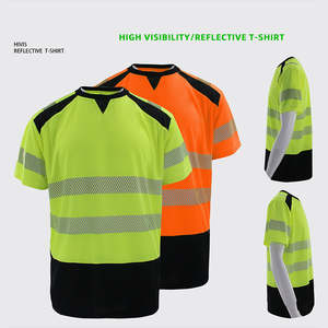 T-shirt de travail personnalisé avec logo, manches courtes, haute visibilité, réfléchissant, en polyester, vêtements de travail - Product Image 3
